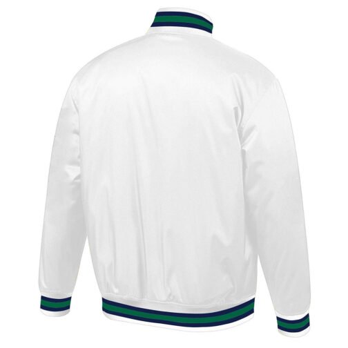 Dallas Mavericks Hardwood Classic White Lightweight Satin Jacket - Image 2
