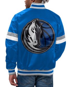 Dallas Mavericks Home Game Blue Satin Jacket