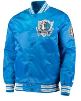 Starter Dallas Mavericks Blue Satin Jacket