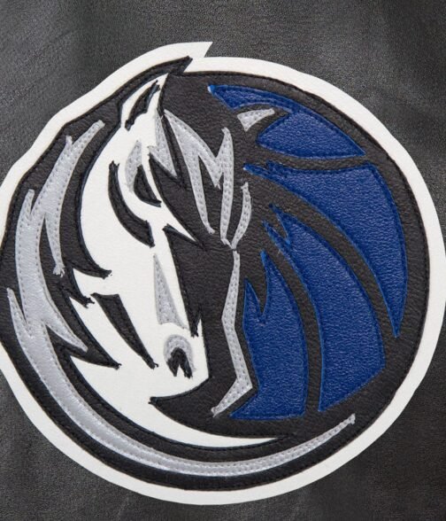 Varsity Dallas Mavericks Black Leather Jacket - Image 3