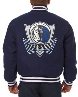 Dallas Mavericks Navy Blue Varsity Wool Jacket