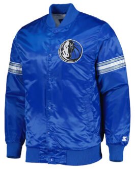 Dallas Mavericks Pick & Roll Blue Satin Jacket