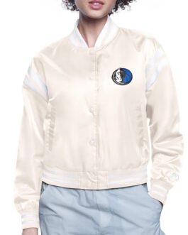 Dallas Mavericks Printed Logo Varsity Satin Jacket