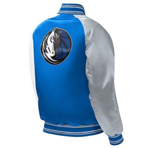 Dallas Mavericks Royal Youth Raglan Satin Jacket - Image 2