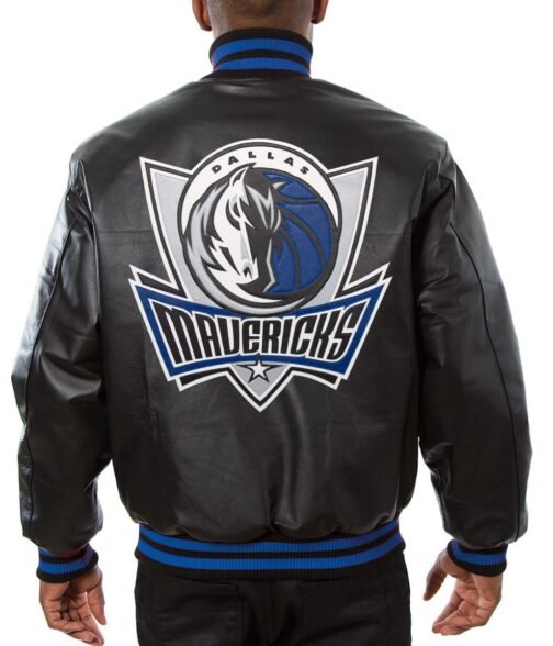 Varsity Dallas Mavericks Black Leather Jacket - Image 2