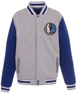 Dallas Mavericks Gray and Royal Varsity Wool Jacket