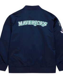 Dallas Mavericks Vintage Logo Navy Lightweight Satin Jacket