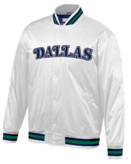 Dallas Mavericks Hardwood Classic White Lightweight Satin Jacket