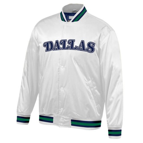 Dallas Mavericks Hardwood Classic White Lightweight Satin Jacket