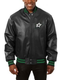 Varsity Dallas Stars Black Leather Jacket