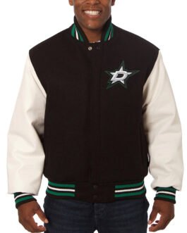 Varsity Dallas Stars Black and White Two-Tone Jacket
