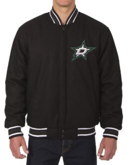 Varsity Dallas Stars Black Wool Jacket