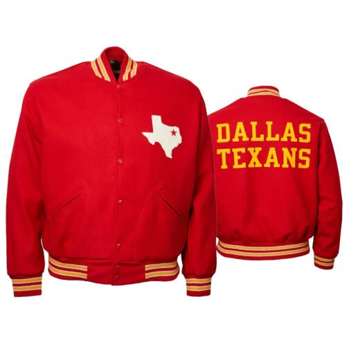 Travis Kelce Dallas Texans Red Varsity Wool Jacket - Image 9