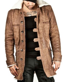The Dark Knight Rises Bane Shearling Leather Coat