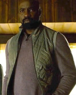 Mike Colter Evil S03 Green Quilted Vest