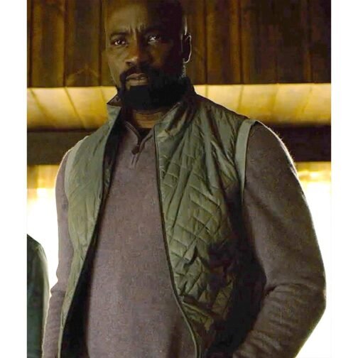 Mike Colter Evil S03 Green Quilted Vest
