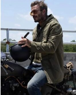 David Beckham Biker Green Cotton Jacket