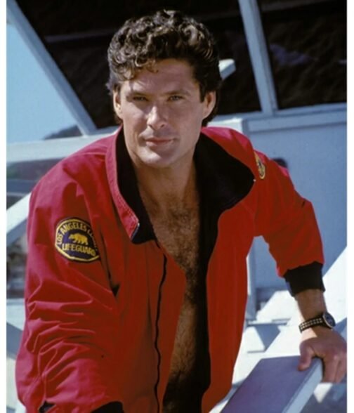 Baywatch David Hasselhoff Red Bomber Jacket - Image 12