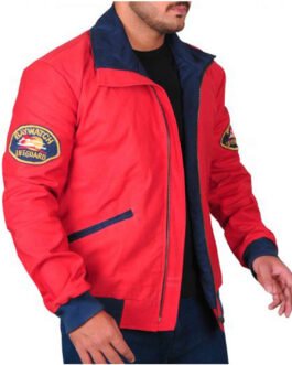 Baywatch David Hasselhoff Red Bomber Jacket