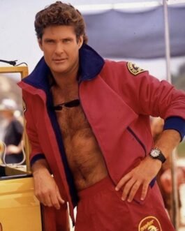 Baywatch David Hasselhoff Red Bomber Jacket