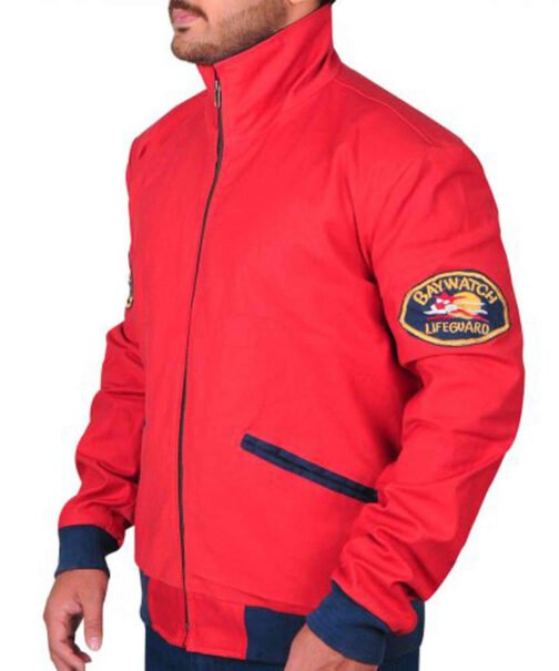 Baywatch David Hasselhoff Red Bomber Jacket - Image 4