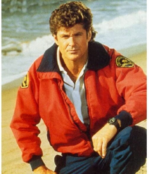 Baywatch David Hasselhoff Red Bomber Jacket - Image 6
