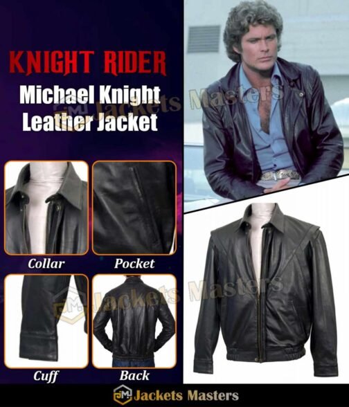 David Hasselhoff Michael Knight Leather Jacket - Image 13