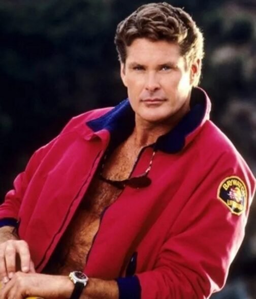 Baywatch David Hasselhoff Red Bomber Jacket - Image 15