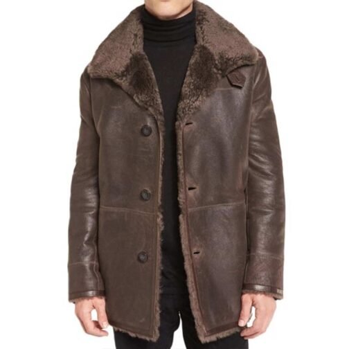 James Mcavoy Atomic Blonde Brown Shearling Leather Coat