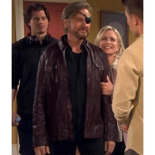 Days of Our Lives Season 2 Stephen Nichols Burgundy Leather Shirt - Image 2