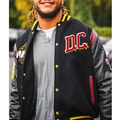 90th Anniversary Washington Commanders DC Varsity Jacket - Image 9