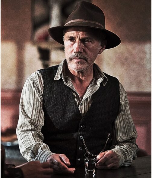 Christoph Waltz Dead for a Dollar Black Cowboy Vest - Image 2