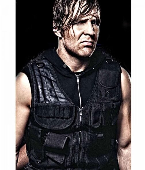 WWE Dean Ambrose Tactical Leather Vest - Image 8