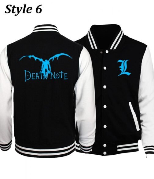 Varsity Death Note White and Black Jacket - Image 6