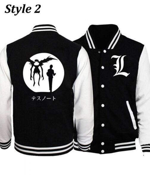 Varsity Death Note White and Black Jacket - Image 2