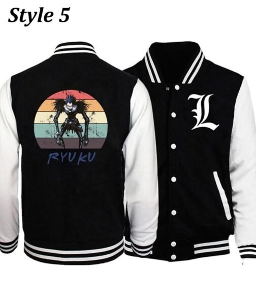 Varsity Death Note White and Black Jacket - Image 5