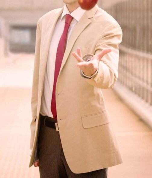 Light Yagami Death Note Cotton Beige Blazer - Image 8