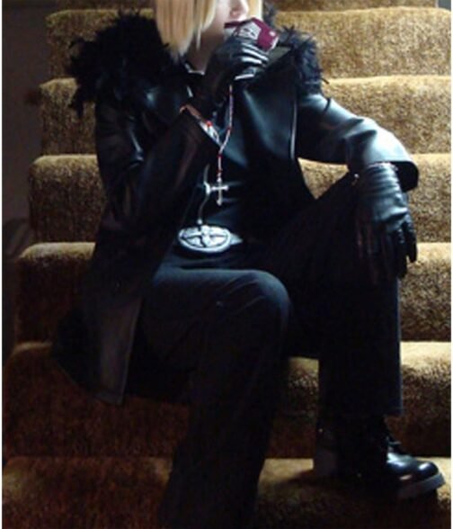 Mello Death Note Leather Fur Hooded Coat - Image 5