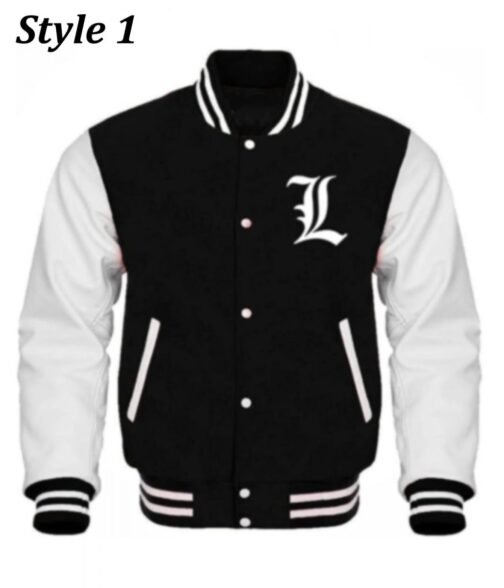 Varsity Death Note White and Black Jacket - Image 7
