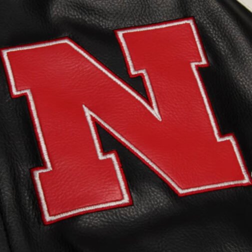 Nebraska Cornhuskers Defense Varsity Leather Jacket - Image 3