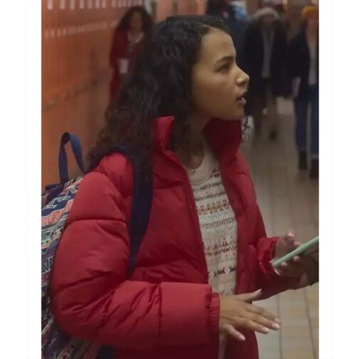 Christmas with You Deja Monique Cruz Puffer Red Jacket - Image 5