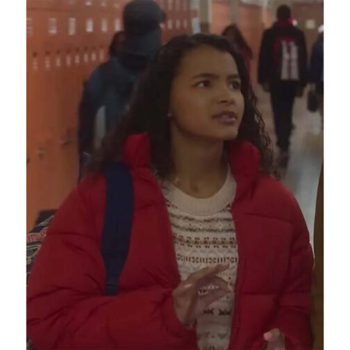 Christmas with You Deja Monique Cruz Puffer Red Jacket - Image 6