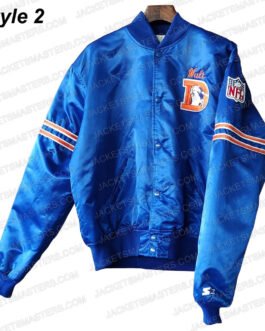 Denver Broncos Blue Satin Jacket