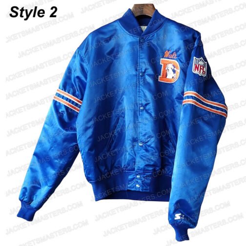 Denver Broncos Blue Satin Jacket - Image 2