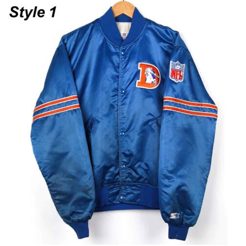 Denver Broncos Blue Satin Jacket