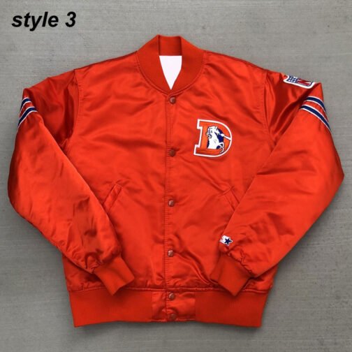 Denver Broncos Blue Satin Jacket - Image 3