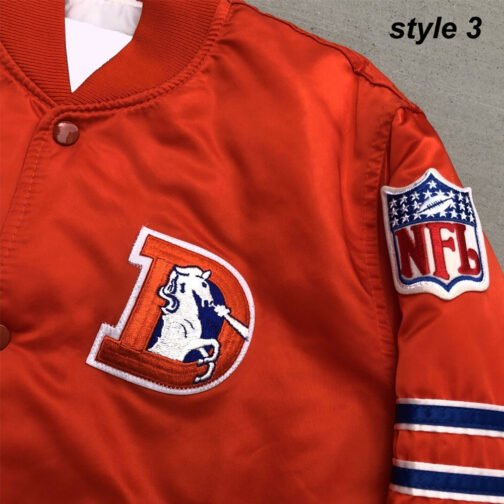 Denver Broncos Blue Satin Jacket - Image 8
