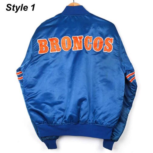 Denver Broncos Blue Satin Jacket - Image 4