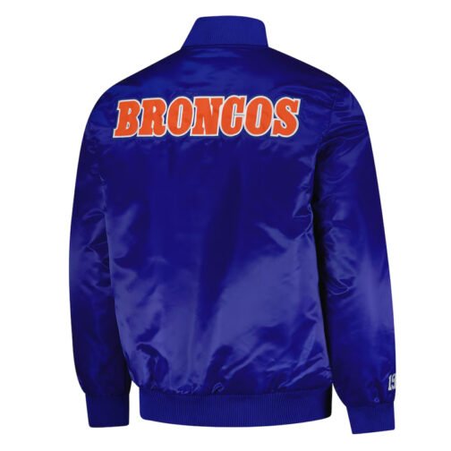Denver Broncos Exclusive Royal Varsity Satin Jacket - Image 2
