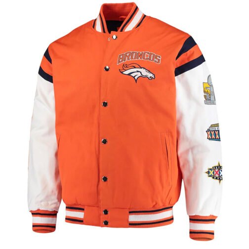 Denver Broncos Home Team Orange and White Jacket